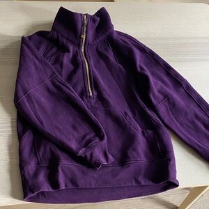 Lululemon Scuba Oversized Funnel-Neck Half Zip *Long Dramatic Magenta / Gold